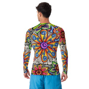 Flowers Over Dark Men's Rash Guard