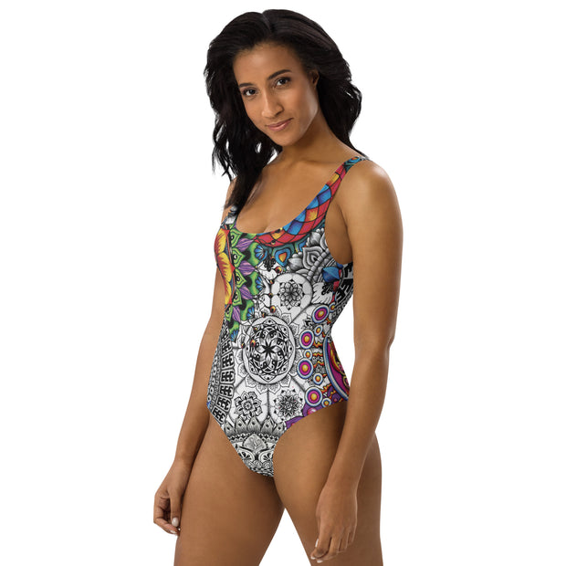 Mandala Collage One-Piece Swimsuit