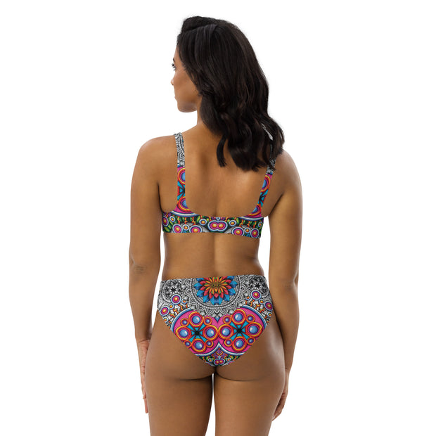 Mandala Collage Recycled high-waisted bikini