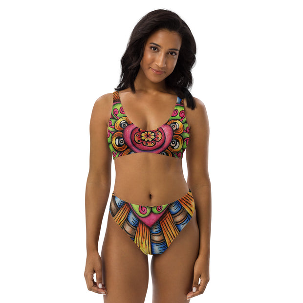 Bursting Heart Recycled high-waisted bikini