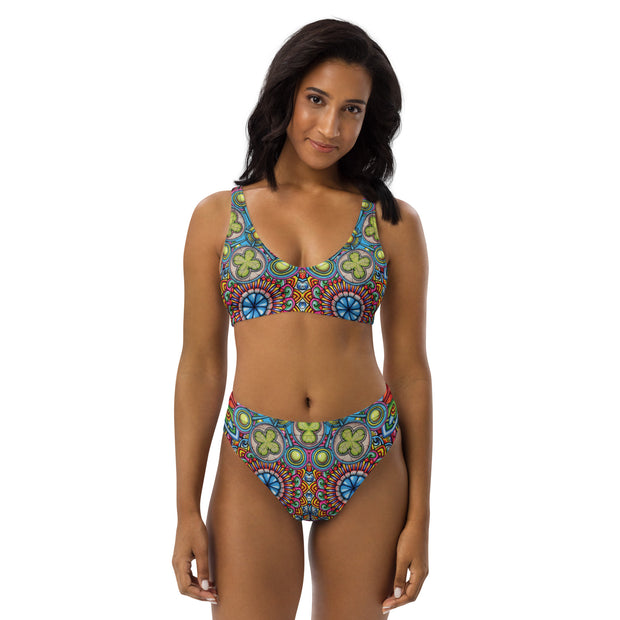 Mandala Collage II Recycled high-waisted bikini