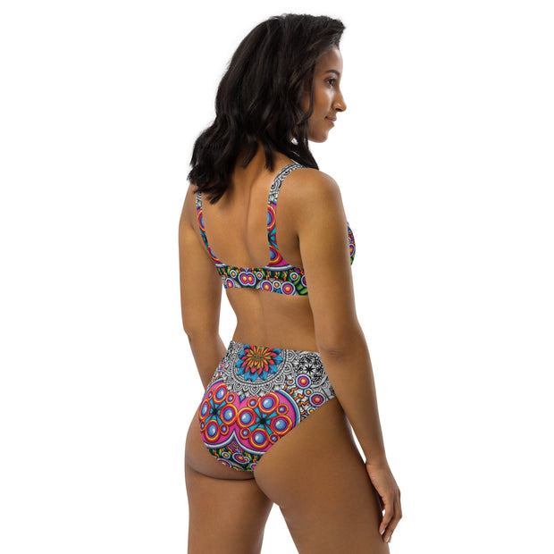 Mandala Collage Recycled high-waisted bikini