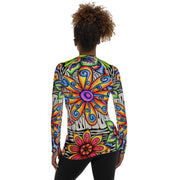 Flowers Over Dark Women's Rash Guard