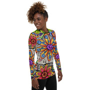 Flowers Over Dark Women's Rash Guard