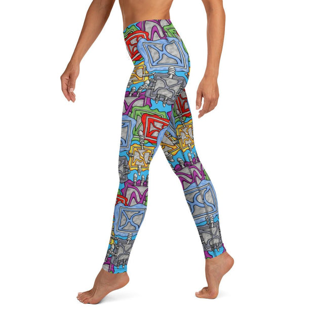 Binary Box High Rise Yoga Leggings with Inside Pocket - Martin K Designs