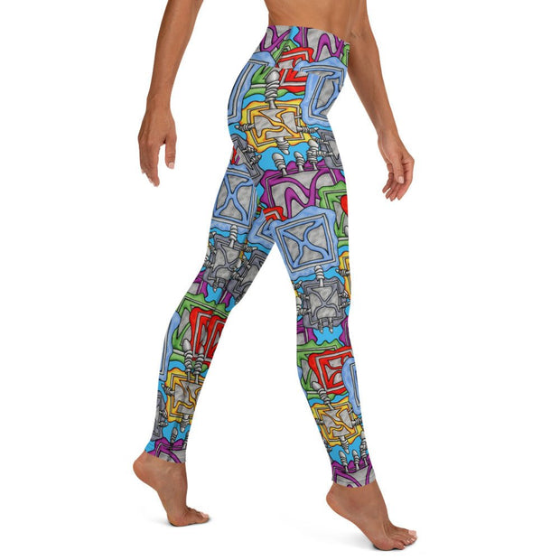 Binary Box High Rise Yoga Leggings with Inside Pocket - Martin K Designs