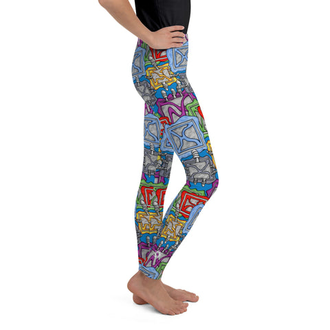 Binary Box Mid Rise Youth Leggings - Martin K Designs