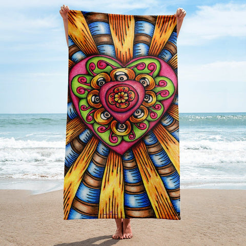 Bursting Heart Beach Towel - Martin K Designs