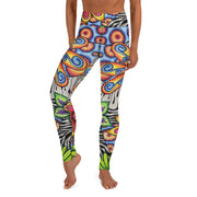 Flowers Over Dark High Rise Yoga Leggings with Inside Pocket - Martin K Designs