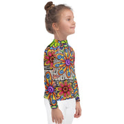 Flowers Over Dark Kids Rash Guard - Martin K Designs