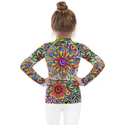 Flowers Over Dark Kids Rash Guard - Martin K Designs