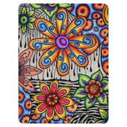 Flowers Over Dark Sherpa blanket - Martin K Designs