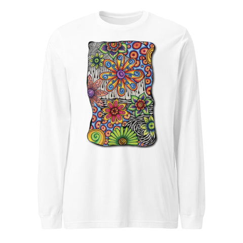 Flowers Over Dark Unisex Long Sleeve Tee - Martin K Designs