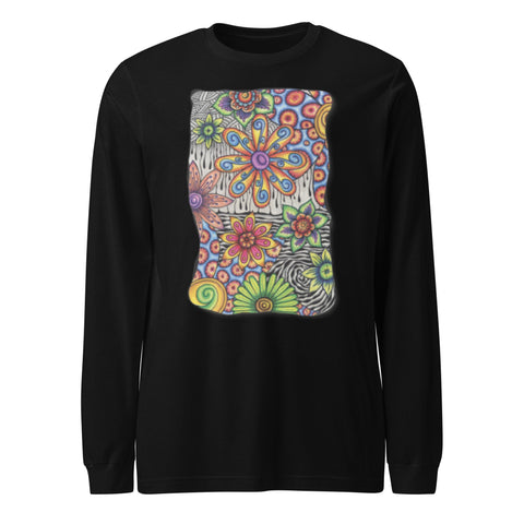 Flowers Over Dark Unisex Long Sleeve Tee - Martin K Designs