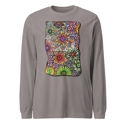 Flowers Over Dark Unisex Long Sleeve Tee - Martin K Designs