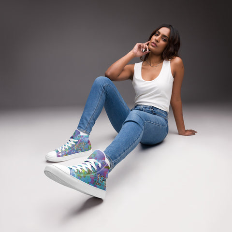 Love Women’s high top canvas shoes - Martin K Designs