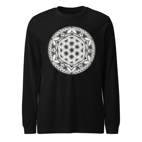 Mandala 12 - Flower of Life II Unisex Long Sleeve Tee - Martin K Designs