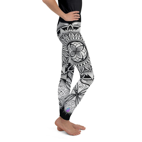 Mandala 1630 Mid Rise Youth Leggings - Martin K Designs