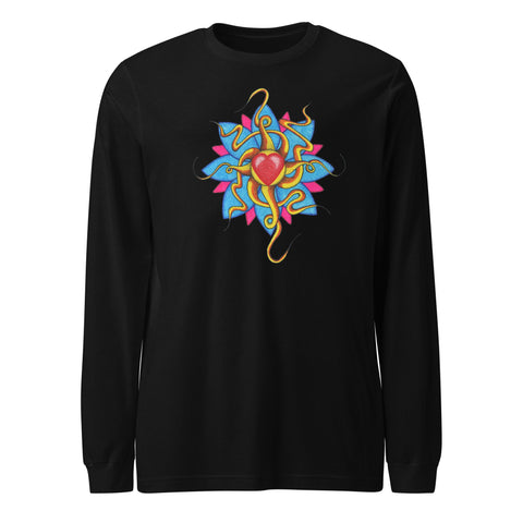 Mandala 18 - Wild at Heart Unisex Long Sleeve Tee - Martin K Designs