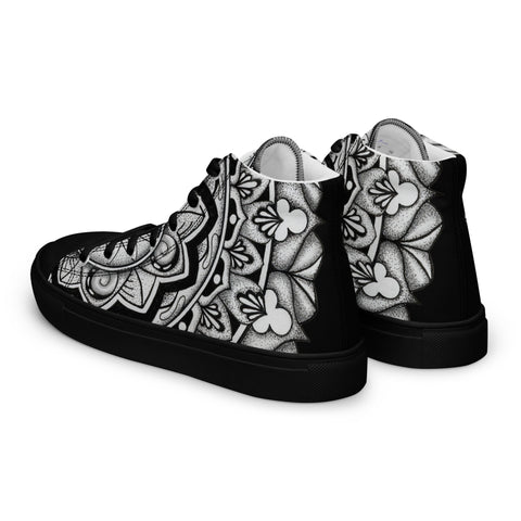 Mandala 2 Men’s high top canvas shoes - Martin K Designs