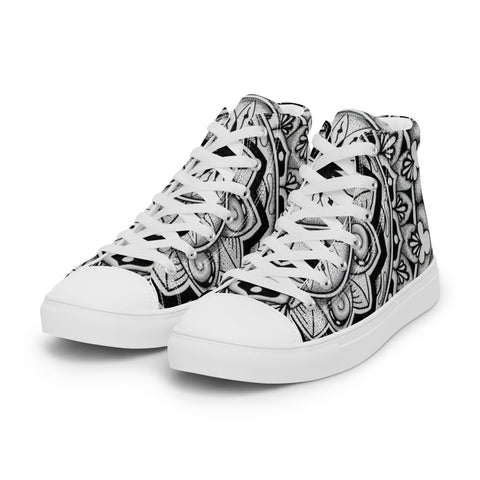 Mandala 2 Men’s high top canvas shoes - Martin K Designs