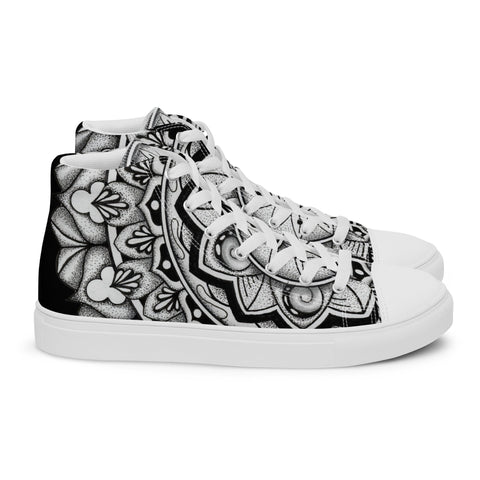 Mandala 2 Men’s high top canvas shoes - Martin K Designs