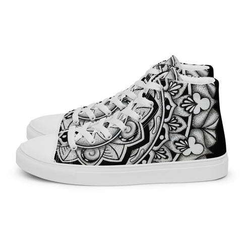 Mandala 2 Men’s high top canvas shoes - Martin K Designs