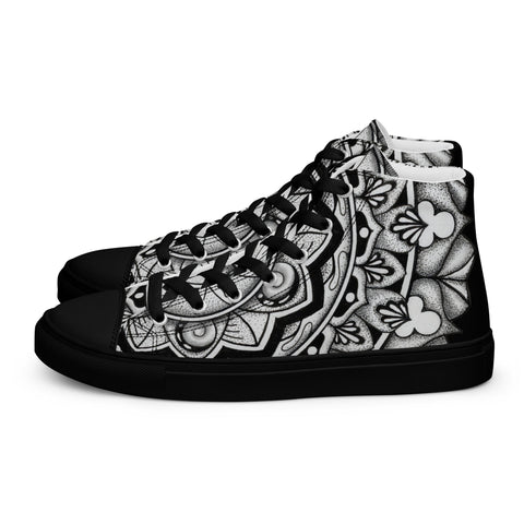 Mandala 2 Men’s high top canvas shoes - Martin K Designs