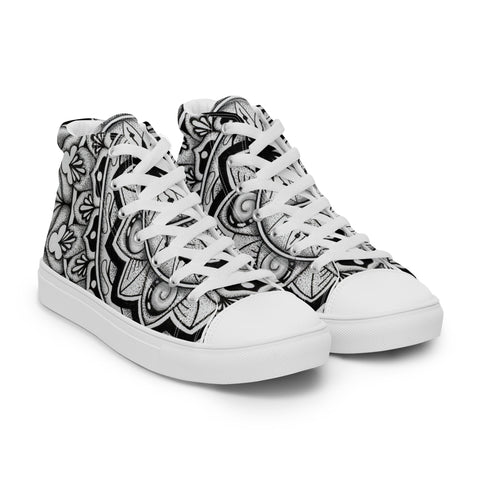 Mandala 2 Men’s high top canvas shoes - Martin K Designs