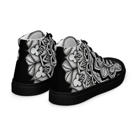 Mandala 2 Men’s high top canvas shoes - Martin K Designs