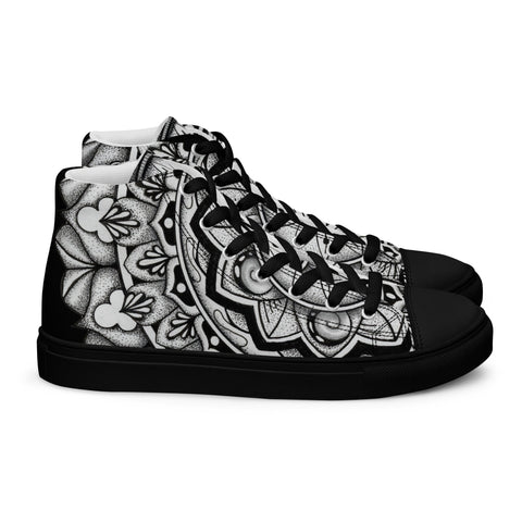 Mandala 2 Men’s high top canvas shoes - Martin K Designs