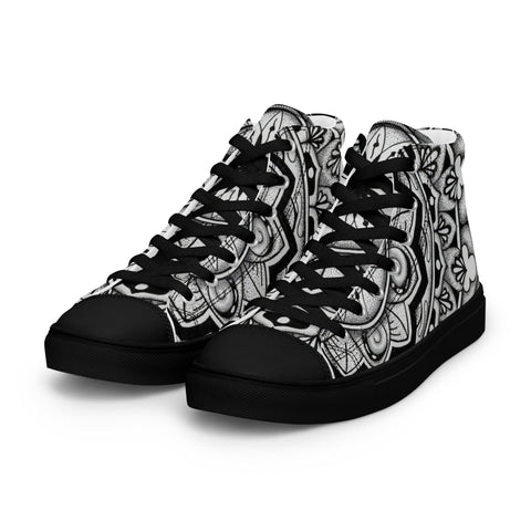 Mandala 2 Men’s high top canvas shoes - Martin K Designs