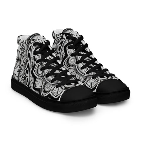 Mandala 2 Men’s high top canvas shoes - Martin K Designs