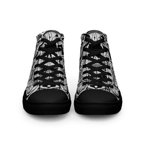 Mandala 2 Men’s high top canvas shoes - Martin K Designs