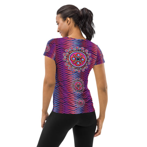 Mandala 22 Women's Athletic T-shirt - Martin K Designs