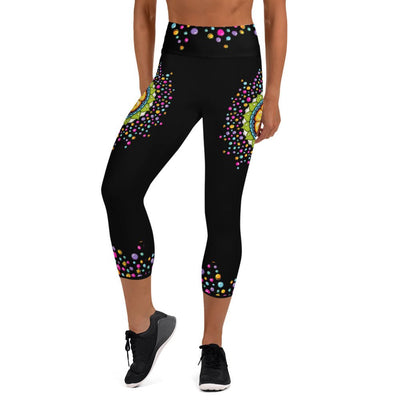 Mandala 24 High Rise Yoga Capri Leggings with Inside Pocket - Martin K Designs