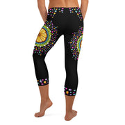 Mandala 24 Mid Rise Capri Leggings - Martin K Designs