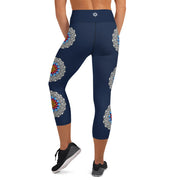 Mandala 25 High Rise Yoga Capri Leggings with Inside Pocket - Martin K Designs