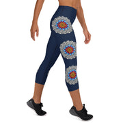 Mandala 25 High Rise Yoga Capri Leggings with Inside Pocket - Martin K Designs