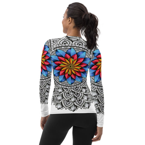 Mandala 25 II Women's Rash Guard - Martin K Designs