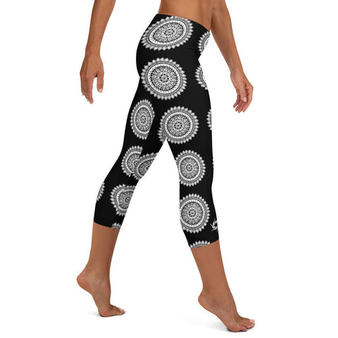 Mandala 27 Capri Mid Rise Leggings - Martin K Designs