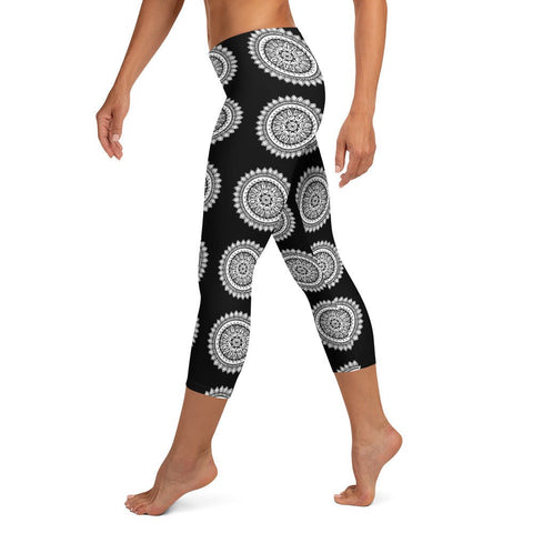 Mandala 27 Capri Mid Rise Leggings - Martin K Designs