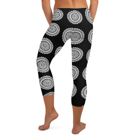 Mandala 27 Capri Mid Rise Leggings - Martin K Designs