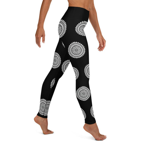 Mandala 27 High Rise Yoga Leggings with Inside Pocket - Martin K Designs