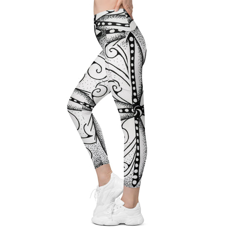 Mandala 30 High Rise Capri Leggings with pockets - Martin K Designs