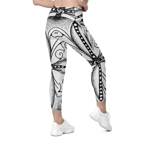 Mandala 30 High Rise Capri Leggings with pockets - Martin K Designs