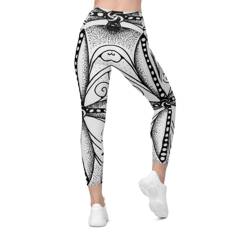 Mandala 30 High Rise Capri Leggings with pockets - Martin K Designs