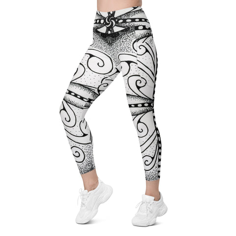 Mandala 30 High Rise Capri Leggings with pockets - Martin K Designs