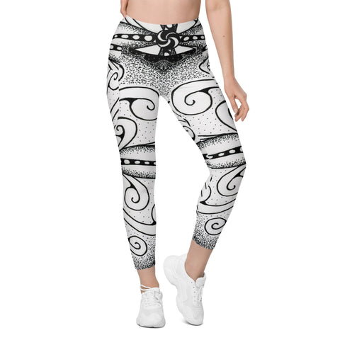 Mandala 30 High Rise Capri Leggings with pockets - Martin K Designs