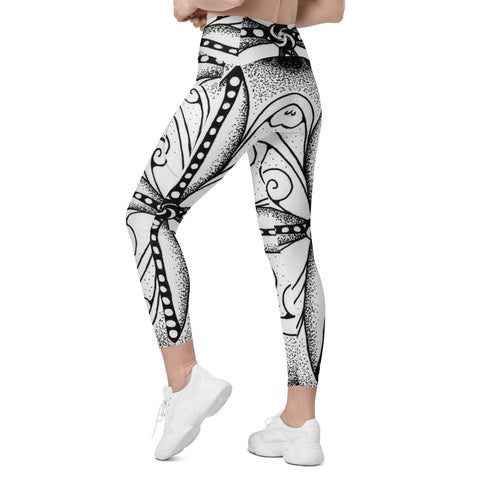 Mandala 30 High Rise Capri Leggings with pockets - Martin K Designs